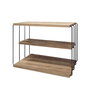 Hanah Home Mesa Lateral 2 Niveles Pino Atlántico y Negro Diseño Industrial y Moderno